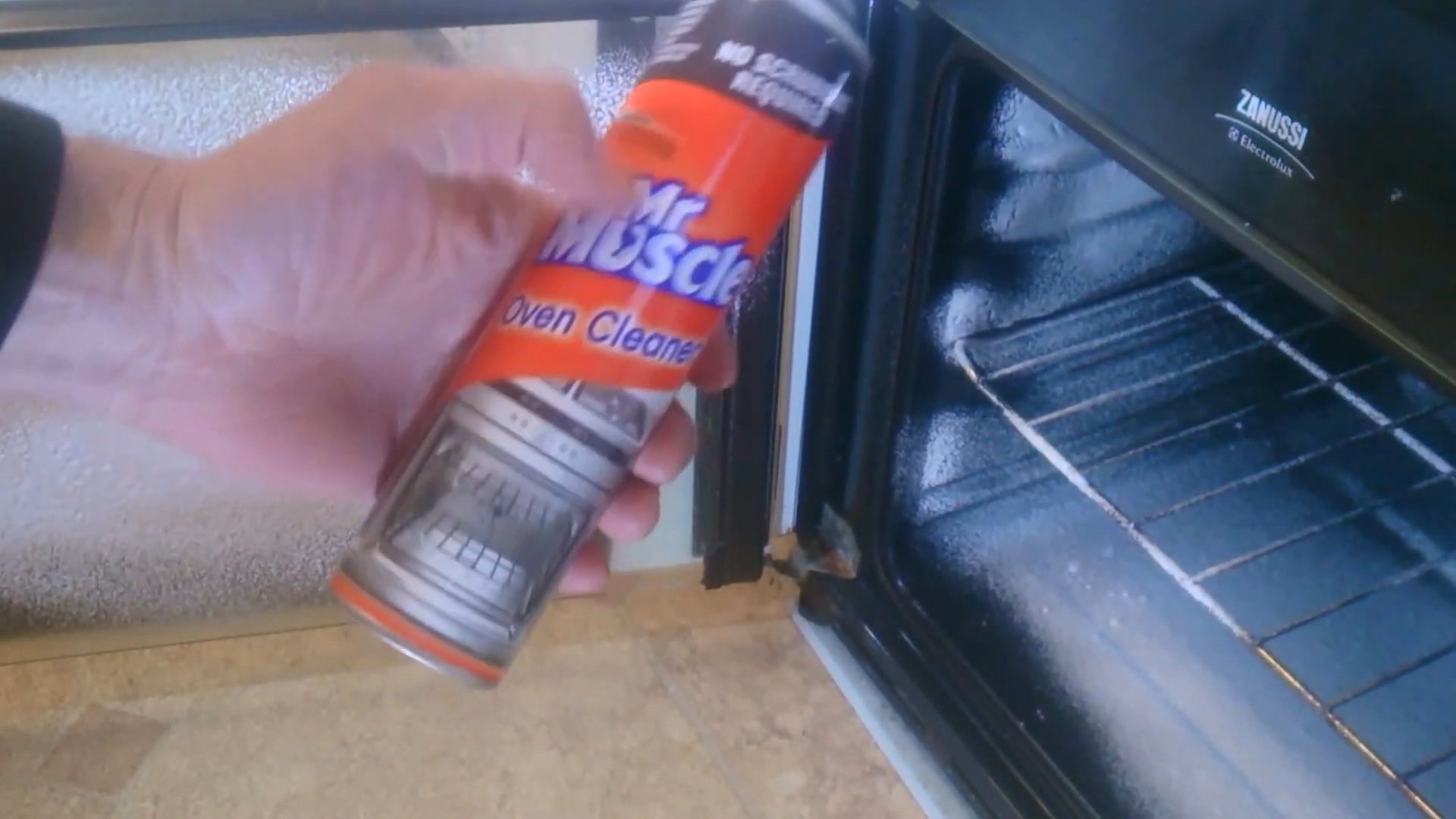 Oven cleaning with Mr Muscle